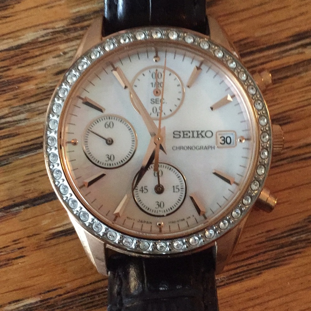 Seiko chronograph rose gold